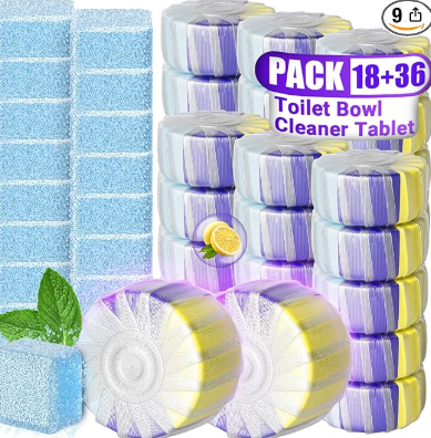 Toilet Bowl Cleaners, 27PCS Upgraded Triple Effect Toilet Bowl Tablets with 13PCS Cleaners Tablets with Bleach, Cleaners for Deodorizing & Stain Removal 