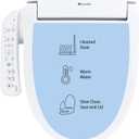 Brondell SE400-EW Swash SE400 Electric Bidet Toilet Seat With Heated Seat, Oscillating Stainless Steel Nozzle, Warm Air Dryer, Night Light, Gentle Close Lid, White Side Arm Control, Elongated