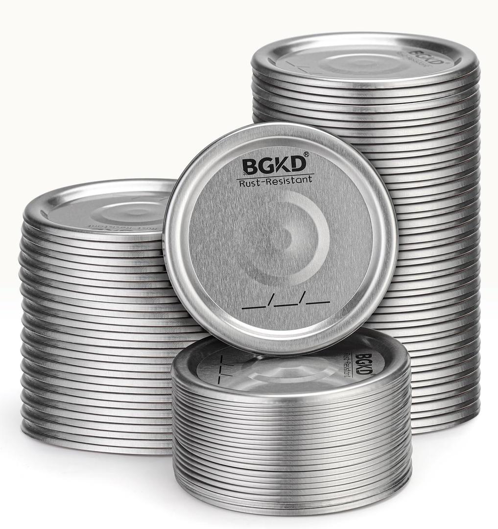100Pcs Rust-Proof Canning Lids Wide Mouth, Wide Mouth Mason Jar Lids for Ball or Kerr, Large Mouth Mason Jars Lids
