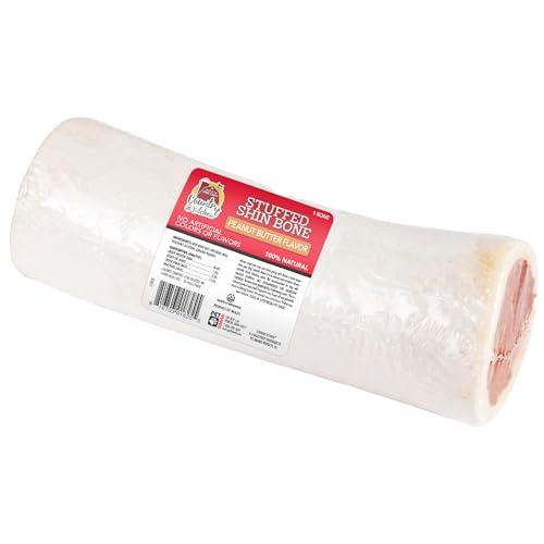 Country Kitchen Stuffed Shin Bone Peanut Butter Flavor Dog Treat, 100% Natural, Long Lasting, 1 Large Bone, 5-6 Inches, Pack Of 2