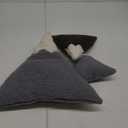 Shellwei 3 Pcs Mountain Shaped Decorative Pillow Sherpa Cute Nursery Playroom Pillow Grey and White Nursery Accessories Kawaii Decorative Gift Toy for Girls Boy Kids