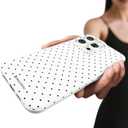 3 x Compatible with iPhone 16 Pro Case, with Polka Dot Aesthetics Design Simple Case for Women Girl, Cute Fashion Soft TPU Slim Protection Phone Case for iPhone 16 Pro 6.3'' - White