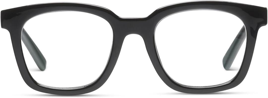 Peepers by PeeperSpecs Women's to The Max Square Blue Light Blocking Reading Glasses (Black)