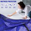 SaveAMatt Mattress Bags for Moving - Extra Thick & Durable Queen Mattress Cover for Moving - Reusable Waterproof Tarp Mattress Protector with Heavy Duty Handles (82’’x63’’x15’’ Queen Size)