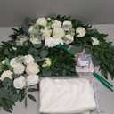 Wedding Arch Flowers, Artificial Flowers for Decoration, 2pcs Flower Swag and 1 pcs Semi-Sheer Chiffon Table Runner Swag for Beautiful Dream Wedding Ceremony Floral Decor - Pack of 3