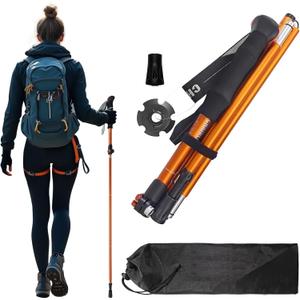 Collapsible Trekking Pole,7075 Aluminum Adjustable 43.3"-51.2" Hiking Pole, Quick-Lock Design,Walking Sticks for Hiking/Camping/Travel 