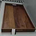 28 x 18 Inches Extra Large Rectangle Black Walnut Wood Ottoman Tray with Handles, Serve Tea, Coffee or Breakfast in Bed, Classic Wooden Decorative Serving Tray