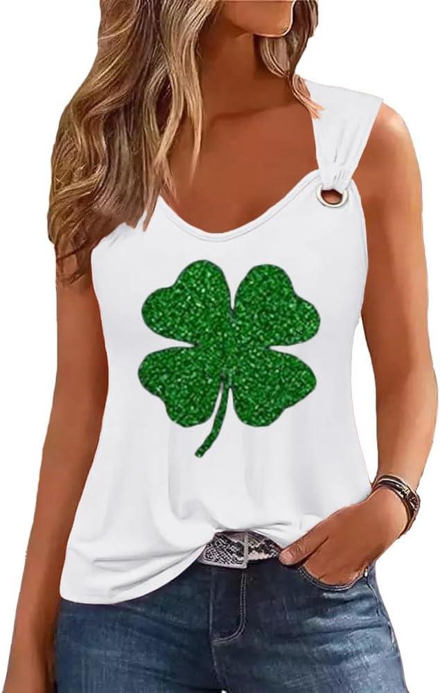 Womens Gradient Notched Neck Casual Tank Tops Novelty Sleeveless Shirts Funny Graphic Tee Vests (White, S)