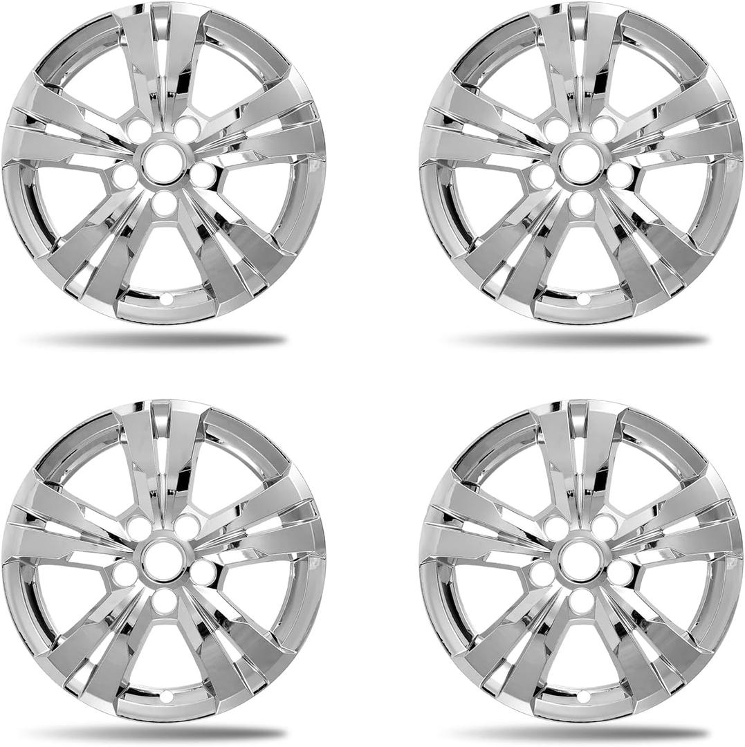 17 Inch Wheel Covers Hubcaps for 2010-2017 Chevrolet Equinox, Fits OEM Alloy Wheel #23406147, Chrome Silver Wheel Skins 4-Pack