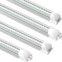 SHOPLED LED Shop Light 5FT, 50W 6500LM 6000K Cool White, V-Shape T8 Linkable LED Tube Lights, Work Shop Lights for Garage, Workbench, Basement, ETL Listed, 4 Pack