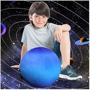 ELAINREN Simulation 3D Neptune Stuffed Pillow Ultra-Soft Universe Planet Plush Toy Realistic Solar System Plushie Model for Educational Learning/ 10.6''
