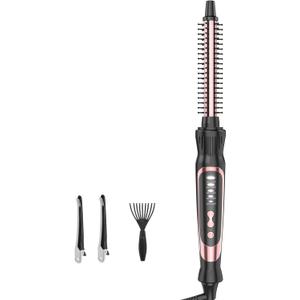 Thermal Brush, Heated Round Brush & Small Curling Iron with Ceramic Ionic Technology, 1/2 inch for Volumizing & Styling, Travel-Friendly Hot Comb with Adjustable TemperatureRose Gold 0.5 inch
