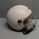 Quickool Open Face Motorcycle Helmets, DOT Approved 3/4 Moped Helmet Dual Visor Quick Release Buckle, Motorcycle Helmets for Adults, Vintage Helmets for Moped Scooter (Medium, White)