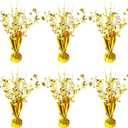 FUBININA 6 Pack Metallic Foil Spray Centerpiece Star Table Decoration Burst Table Centerpieces for Birthday New Years Nye Wedding Anniversary Graduation Holiday Party Supplies Decor, Gold