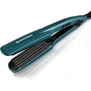 SAOSA Hair Crimper, Ceramic Crimping Iron with 5 Adjustable Temp Settings, Anti-Frizz Volumizing Tool for 80s Retro Wave & Daily Fluffy Hairstyle, with Glove, Fast Heating 30s, Dual Voltage