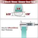 KOLAKO Shower Door Seal, 3PCS x 39.37 Inch Glass Door Sweep for 3/8Inch Frameless Shower Doors Side Seal Strip U-Type Waterproof Sealing Jam to Stop Leak