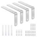 furniture anchors anti-tip baby proofing: Safety Straps Kit for Dresser Secure 400 lbs Bookcase to Wall Cabinet Wall Anchor 4 Pack (Brushed Nickel)