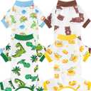 XPUDAC 4 Pack Dog Pajamas for Small Dogs, Puppy Clothes for Boy Girl Strechy Soft Pet Jumpsuit, Cat Onesiel-Small (Small(Chest-14" Back-10" Neck-9.5"))