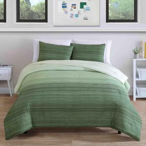 Riverbrook Home Kai 3-Piece Reversible Comforter Set, Full/Queen, Green