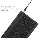 Bluetooth Keyboard Compatible with iPad 10th Generation, Rechargeable Portable 10 inch Wireless Keyboard for iPhone, iPad mini, Samsung Tablets Keyboards Ultra-Slim, Travel Office Computer Accessories (Black)