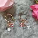 2pcs Sailboat Keychain with Lighthouse, Lifebuoy, Anchor, Maritime-Inspired Bags Charms Accessory birthday Gifts with gift bag