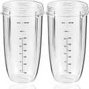 Replacement Parts 32oz Blender Cups (2 Packs) Replacement Blender Cups Compatible with NutriBullet 600w and 900w Blender