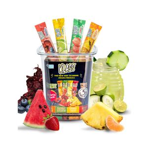 Klass Aguas Frescas Classic Variety | Zero Sugar Drink Mix | 44 Sticks Natural flavors, only 5 calories per packet, caffeine free, cucumber limeade, pineapple tangerine, strawberry and hibiscus, Best By 11/05/2027