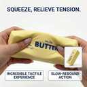 Slow Rising Butter Squishy, Realistic Butter Stick Stress Relief Ball for Adults and Teens, Cute Sensory Fidget Gadget, Soft Anxiety Relief with Wet Rebound, Squeeze & Squish Stress Reliever (Yellow)