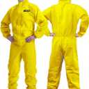 Hazmat Suit Disposable Coverall | Full Body Painters Suit in 7 Sizes with Multiple Specifications for Men & Women - X-Large, Yellow, 1