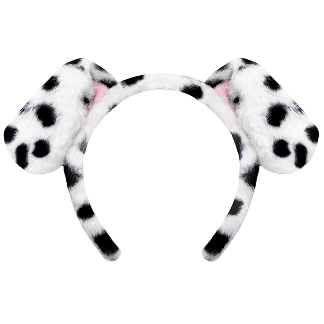 Dalmatian Ears Headband Dog Ears Headband for Women Costume Hair Accessories for Halloween Party Cosplay (Dalmatian Ears, One Size) (1 Count (Pack of 1))