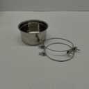 2 Pcs Large Pet Dog Food Water Bowl for Cage Stainless Steel Non-Spill Kennel Hanging Cats Bowls with Clamp Holder Crate Feeder Dish for Medium Large Dogs Huge Pets (7.1x3.5'' & 6.3x2.6'') (Silver)