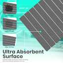 Premium Stone Dish Drying Mat  Large Foldable Kitchen Counter Mat, Super Absorbent Diatomaceous Earth with Coasters, Brush & Anti-Slip Pad  Fast Drying, Dark Gray (24" x 15.3")