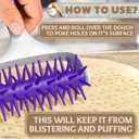 Pizza Docker Roller - 7.7" X 4.8" Plastic Pizza Dough Roller for Even Crust Prep, Non-Slip Grip Handle & Staggered Spikes Prevent Air Pockets, Lightweight Tool for Flatbreads & Pies