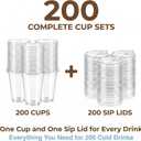 200 Pack 16 oz Plastic Cups with Lids, Iced Coffee Cups, Strawless Sip Lids (EXP 01/08/27)