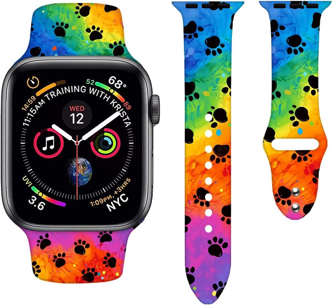 Fashion Sport Watch Band Compatible With Apple Watch 38mm 40mm 41mm 42mm 44mm 45mm 49mm For Women Men,Adjustable Replaceable Soft Silicone Smartwatch Straps for iWatch Series SE 10 9 8 7 6 5 4 3 2 1
