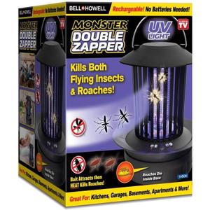 Double Zapper 18W by Bell+Howell Plug-in Electric Bug Killer, Zaps Flies, Mosquitoes, Ants/Bait and Heat Kills Cockroaches As Seen On TV 8.5
