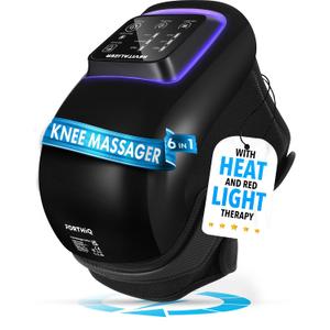 FORTHiQ Knee Massager Pro+ with Heat, Red Light and Vibration, 6-in-1, Dual-Wavelength - Cordless, Portable, Adjustable Straps, Easy to Use, Saves Your Settings
