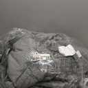 Fluffy Comforter King Set - Furry Grey Leaves Pattern Faux Fur Bed Set, Winter Ultra Soft Fuzzy Comfort Set, Velvet Bedding Set for Bed with 2 Pillow Cases