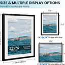 22x28 Picture Frame Set of 2, Wood Frame with Real Glass, Wide Border, 22X28 in