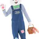 Morph Easter Bunny Costume Adult Rabbit Mascot Dungarees Suit for Easter Costumes Celebrations and Events L