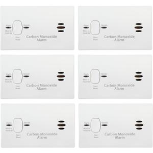 Kidde Carbon Monoxide Detector, Battery Powered CO Alarm with LEDs, Test-Reset Button, Low Battery Indicator, Portable, 6 Pack