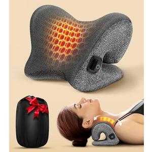 5X Pain Relief Neck Massager with Heat, Graphene-Infused Instant Heating Neck Stretcher for TMJ Migraine, Smart Control Cervical Traction Device Pillow for Heat Therapy, Christmas Gifts for Women Men
