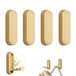 4PCS Folding Coat Hook,Heavy Duty Wall Hooks Made of Zinc Alloy, Folding Coat Hooks for Bathroom/Bedroom/Closet (Gold)