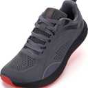 WHITIN Men's Zero Drop Running Shoes + Wide Toe Box (Grey), 44