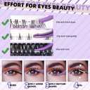 B&Qaugen Eyelash Extension Kit with Bottom Lash Extension 10-18mm 70D D Curl Lash Clusters Kit with Bottom Lashes DIY Lash Extension Kit Bond and Seal Lash Applicator (Kit-70D-D-MIX10-18)