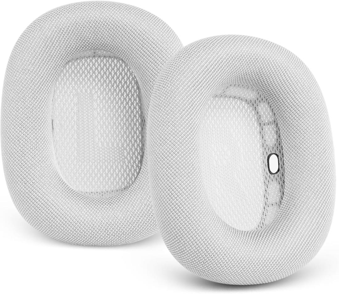 Ear Cushions for AirPods Max - Ear Cups Replacement Cover - Upgraded Memory Foam for Apple Air Pods Max Headphones - Like Original (Silvery) (White)