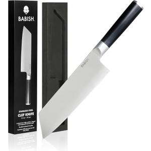 Babish High-Carbon 1.4116 German Steel Cutlery, 7.5" Clef (Cleaver + Chef) Kitchen Knife, Good Housekeeping Standout Knife of 2022