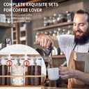 3 x Glass Coffee Storage Container with Bamboo Shelf, 3PCS 49oz Airtight Sealed Coffee Bean Jar with Clamp Lid & Measuring Spoon, Kitchen Pantry Canister Set for Ground Coffee Sugar Tea Flour