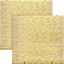 DoubleFill 2 Pcs Bamboo Shades Outdoor Reed Roll up Blinds 60" W x 72" H Blackout Sunshade Cordless Bamboo Blinds for Home Porch, Patio & Windows Decor Shutters Sunlight Privacy Screen(Natural)