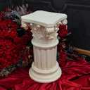 Exquisite Magnesium Oxide Corinthian Greek Column Pillar with Stand Base Pedestal for Indoor Outdoor Garden Backyard Courtyard Patio Office Decor23.9High,White